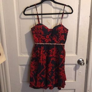 Forever 21 red and blue floral dress